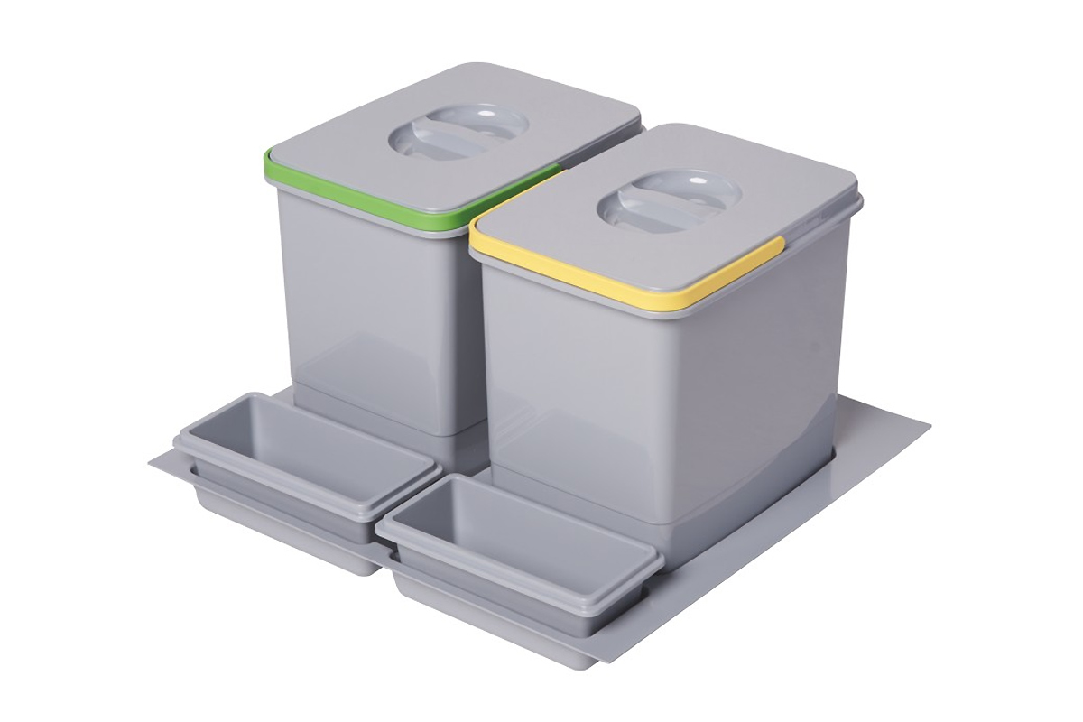 Контейнеры для отходов с крышкой Italplast в базу 60 (2x15 л)