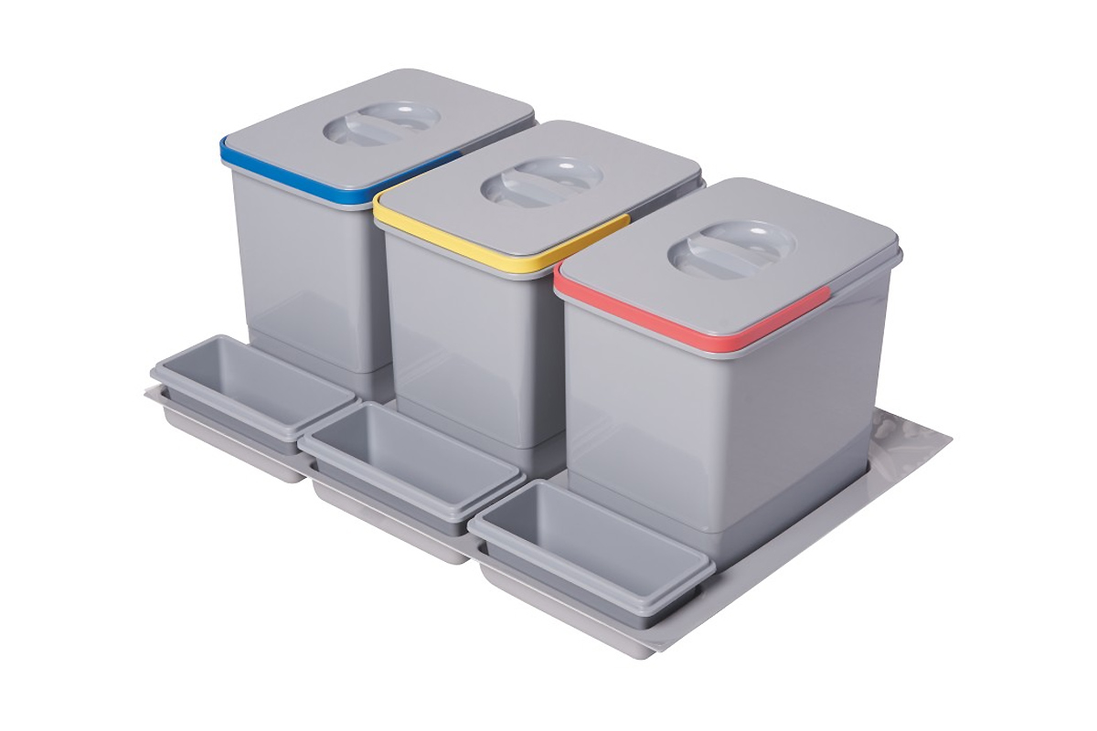Система сортировки мусора для выдвижного ящика в базу 80 (3x15 л)