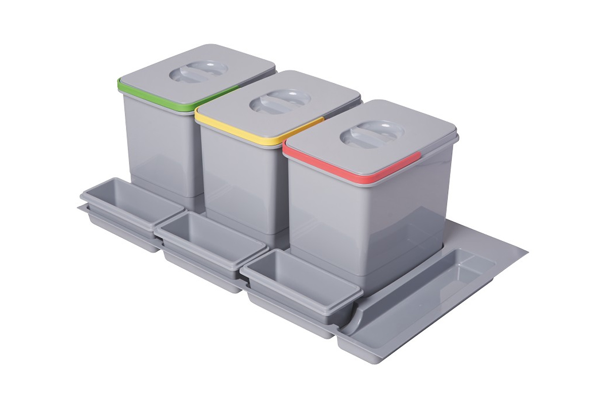 Система сортировки мусора для выдвижного ящика в базу 90 (3x15 л)