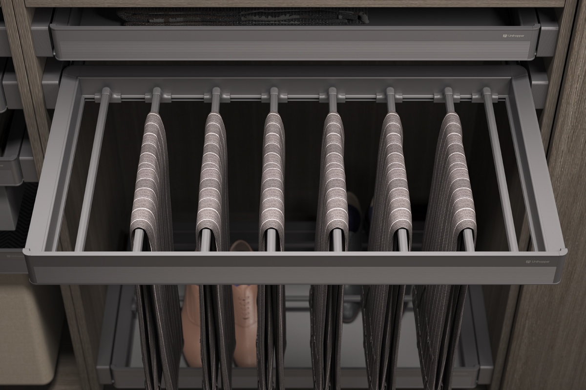 Выдвижная полка-вешалка для брюк 600 мм Unihopper MONIKA 2.0