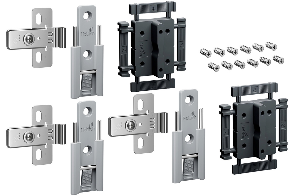 Комплект 3 средних петель WingLine L, с регулировкой, серый